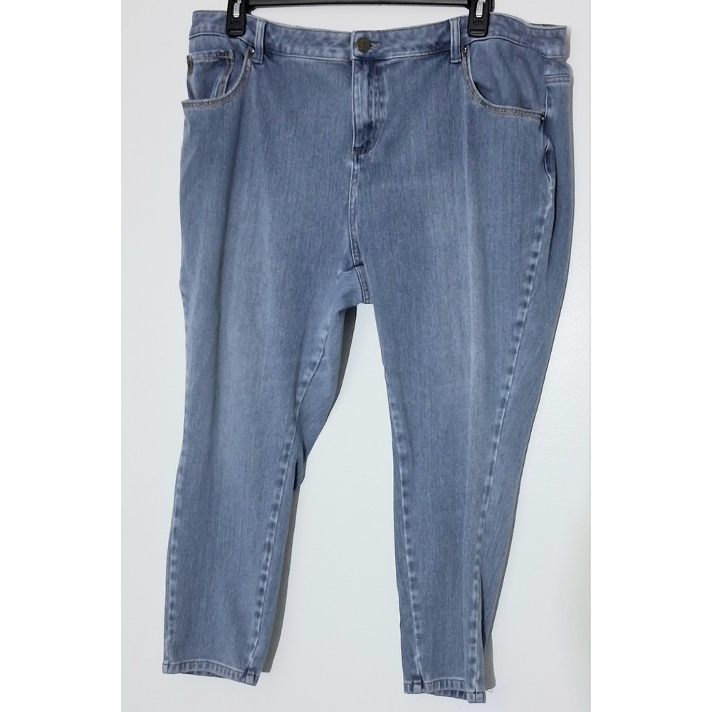 Belle By Kim Gravel Jeans Size 24P Petite Flexibelle 5-Pocket Skinny Light Wash